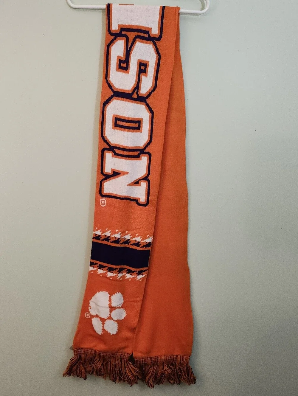 Top of the World CLEMSON UNIVERSITY TIGERS Orange/White Purple Logo Knit Scarf